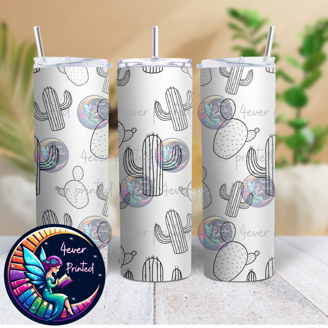 Cactus Monochrome - Seamless