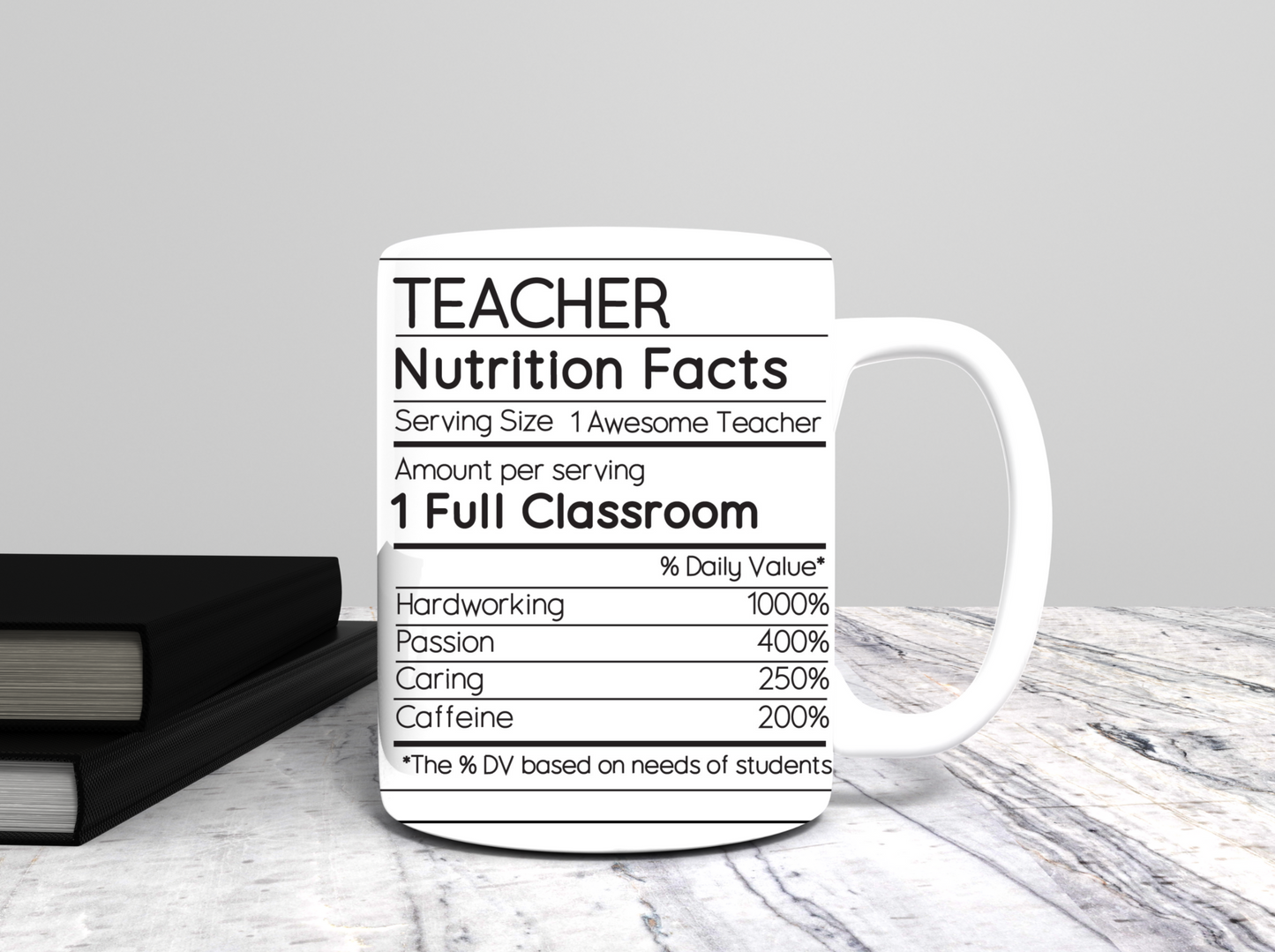 Teacher Nutrition Facts 15oz Mug