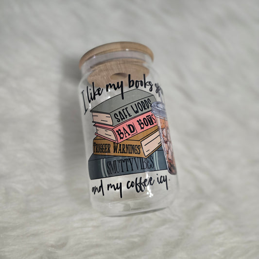 I Like My Books Spicy Libbey Glass Can