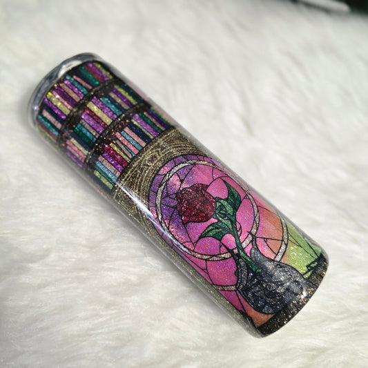 Rose Bookshelf Stainless Steel Tumbler