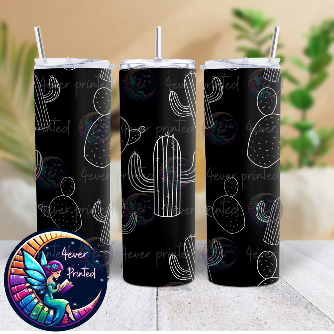 Cactus Monochrome - Seamless