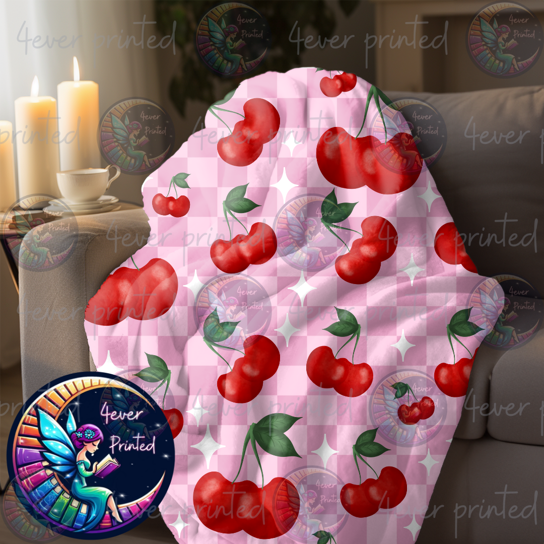 Pink Checkered Cherries - Seamless