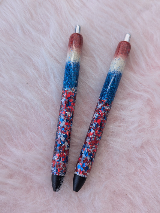 Patriotic 4th of July Refillable Glitter Pen