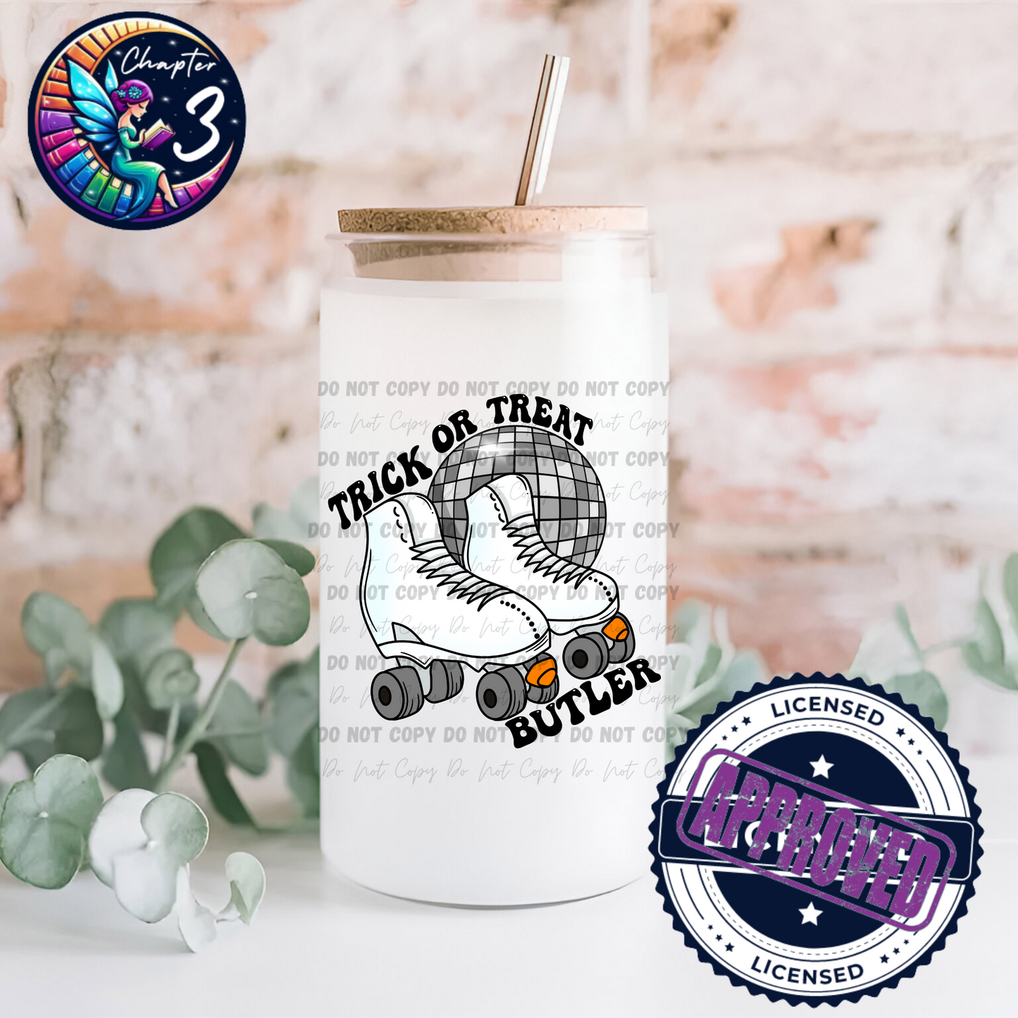 Trick or Treat Butler Libbey Glass Can