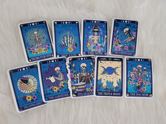Funny Skeleton Tarot Card Stickers - Bundle